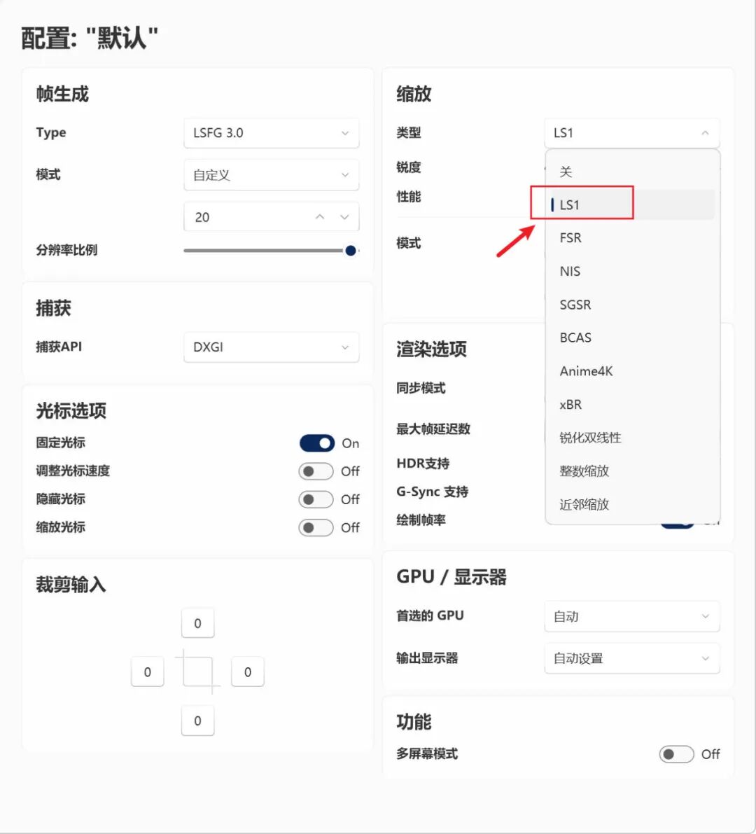 LS1 缩放设置示意